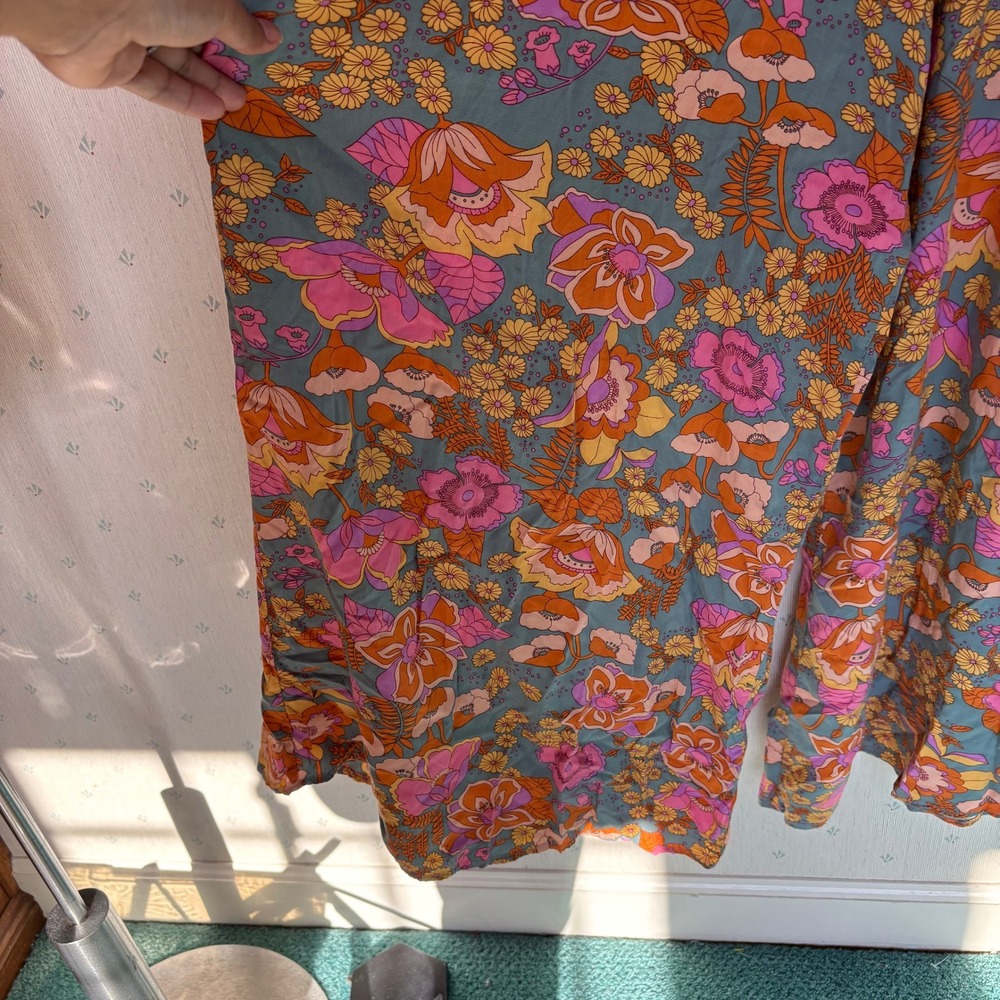 Natural Life Sedona Jumpsuit Medium Wide Leg Floral Boho Festival Resort Beach - Picture 6 of 12